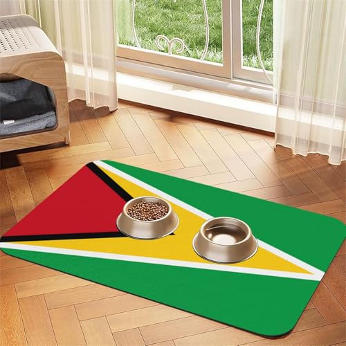 Platzdeckchen mit Flagge von Guyana, saugfähig, Leder, 30 x 45 cm, schönes Design, Katzen- und Hundenapfmatte, tragbare Aufbewahrung Platzdeckchen mit Flagge von Guyana, saugfähig, Leder, 30 x 45 cm, schönes Design, Katzen- und Hundenapfmatte, tragbare Aufbewahrung von XZDZWK