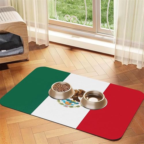 Platzdeckchen mit Flagge von Mexiko, saugfähig, Leder, 40 x 60 cm, schönes Design, Katzen- und Hundenapfmatte, tragbare Aufbewahrung Platzdeckchen mit Flagge von Mexiko, saugfähig, Leder, 40 x 60 cm, schönes Design, Katzen- und Hundenapfmatte, tragbare Aufbewahrung von XZDZWK