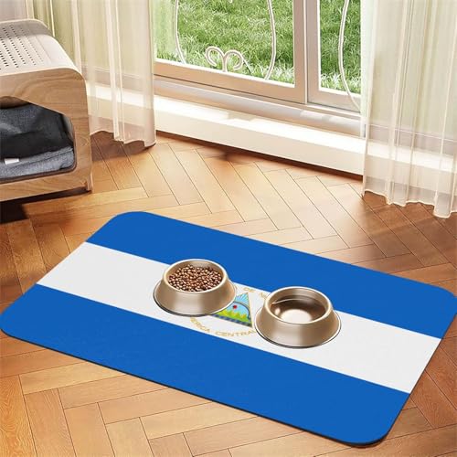Platzdeckchen mit Flagge von Nicaragua, saugfähig, Leder, 40 x 60 cm, schönes Design, Katzen- und Hundenapfmatte, tragbare Aufbewahrung Platzdeckchen mit Flagge von Nicaragua, saugfähig, Leder, 40 x 60 cm, schönes Design, Katzen- und Hundenapfmatte, tragbare Aufbewahrung von XZDZWK