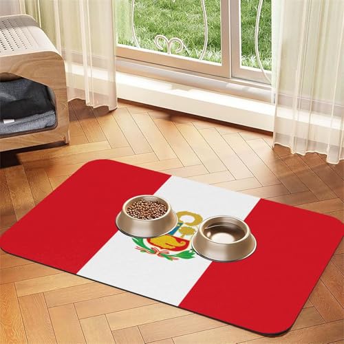 Platzdeckchen mit Flagge von Peru, saugfähig, Leder, 30 x 45 cm, schönes Design, Katzen- und Hundenapfmatte, tragbare Aufbewahrung Platzdeckchen mit Flagge von Peru, saugfähig, Leder, 30 x 45 cm, schönes Design, Katzen- und Hundenapfmatte, tragbare Aufbewahrung von XZDZWK