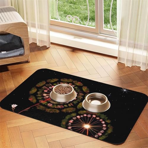 Platzdeckchen mit Löwenzahnmotiv, saugfähig, Leder, 40 x 60 cm, schönes Design, für Katzen und Hunde, tragbare Aufbewahrung Platzdeckchen mit Löwenzahnmotiv, saugfähig, Leder, 40 x 60 cm, schönes Design, für Katzen und Hunde, tragbare Aufbewahrung von XZDZWK