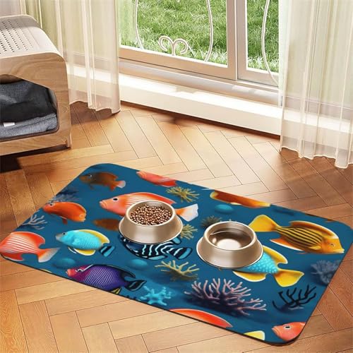 Platzdeckchen mit U-Boot-Rifffischen für Haustiere, saugfähig, Leder, 40 x 60 cm, schönes Design, Katzen- und Hundenapfmatte, tragbare Aufbewahrung Platzdeckchen mit U-Boot-Rifffischen für Haustiere, saugfähig, Leder, 40 x 60 cm, schönes Design, Katzen- und Hundenapfmatte, tragbare Aufbewahrung von XZDZWK