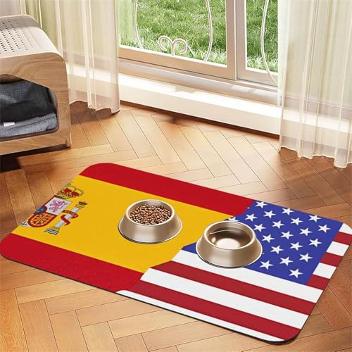 Platzdeckchen mit amerikanischer Spanien-Flagge, saugfähiges Leder, 40 x 60 cm, schönes Design, Katzen- und Hundenapfmatte, tragbare Aufbewahrung Platzdeckchen mit amerikanischer Spanien-Flagge, saugfähiges Leder, 40 x 60 cm, schönes Design, Katzen- und Hundenapfmatte, tragbare Aufbewahrung von XZDZWK