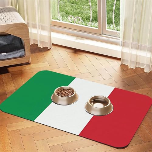 Platzdeckchen mit italienischer Flagge, saugfähig, Leder, 30 x 45 cm, schönes Design, Katzen- und Hundenapfmatte, tragbare Aufbewahrung Platzdeckchen mit italienischer Flagge, saugfähig, Leder, 30 x 45 cm, schönes Design, Katzen- und Hundenapfmatte, tragbare Aufbewahrung von XZDZWK