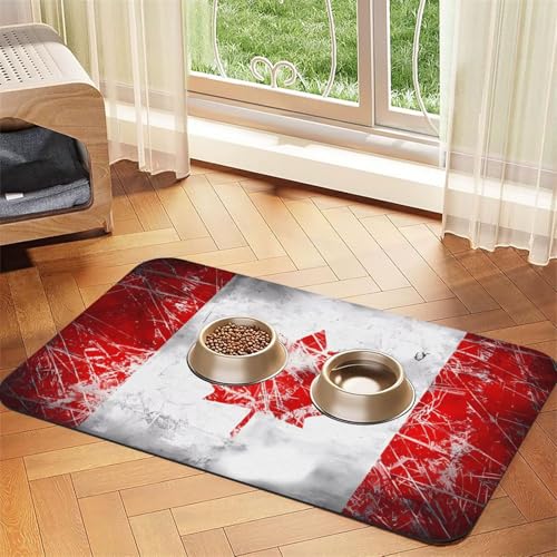 Platzset aus Leder, Motiv: Flagge Kanadas, 30 x 45 cm, schönes Design, für Katzen und Hunde, tragbare Aufbewahrung Platzset aus Leder, Motiv: Flagge Kanadas, 30 x 45 cm, schönes Design, für Katzen und Hunde, tragbare Aufbewahrung von XZDZWK