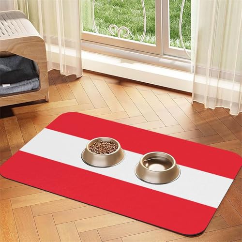 Platzset aus Leder, Motiv: Österreichische Flagge, saugfähig, 30 x 45 cm, schönes Design, für Katzen und Hunde, tragbare Aufbewahrung Platzset aus Leder, Motiv: Österreichische Flagge, saugfähig, 30 x 45 cm, schönes Design, für Katzen und Hunde, tragbare Aufbewahrung von XZDZWK
