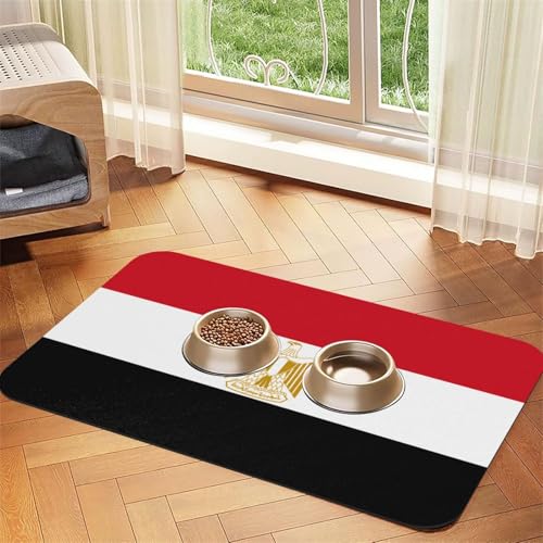 Platzset aus saugfähigem Leder mit ägyptischer Flagge, 30 x 45 cm, schönes Design, für Katzen und Hunde, tragbare Aufbewahrung von XZDZWK