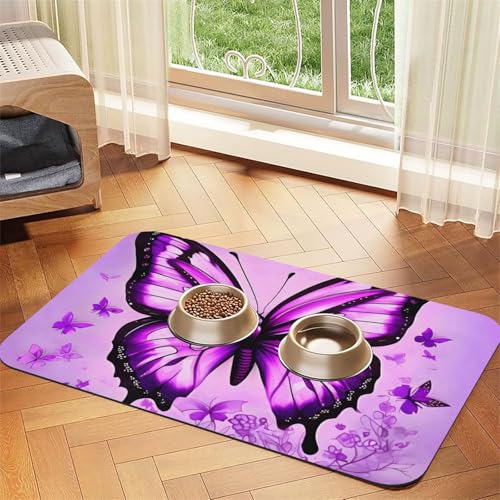 Platzset für Haustiere, saugfähig, Leder, 30 x 45 cm, schönes Design, für Katzen und Hunde, Violett von XZDZWK