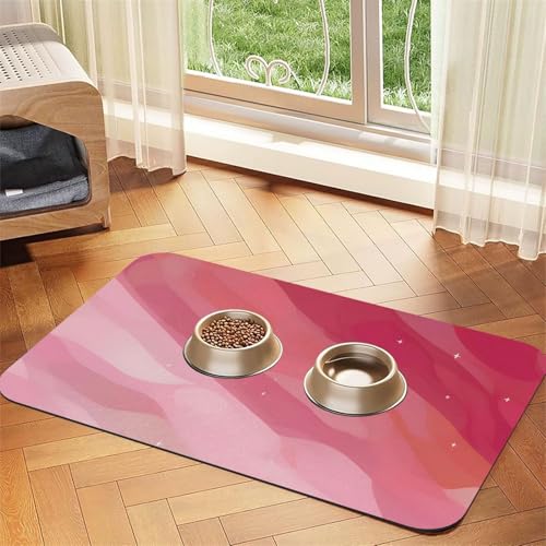 Platzset für Haustiere, saugfähig, Leder, 30 x 45 cm, schönes Design, für Katzen- und Hundenapf, tragbar, Rosa Platzset für Haustiere, saugfähig, Leder, 30 x 45 cm, schönes Design, für Katzen- und Hundenapf, tragbar, Rosa von XZDZWK