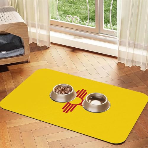 Platzset für Haustiere, saugfähig, Leder, Motiv: Flagge von New Mexiko, 40 x 60 cm, schönes Design, für Katzen- und Hundenapf, tragbare Aufbewahrung Platzset für Haustiere, saugfähig, Leder, Motiv: Flagge von New Mexiko, 40 x 60 cm, schönes Design, für Katzen- und Hundenapf, tragbare Aufbewahrung von XZDZWK