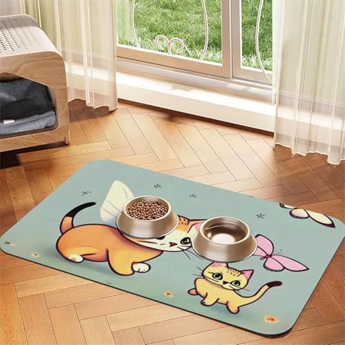 Platzset für Katzen- und Hundenapf, saugfähig, Leder, 40 x 60 cm, schönes Design, tragbare Aufbewahrung Platzset für Katzen- und Hundenapf, saugfähig, Leder, 40 x 60 cm, schönes Design, tragbare Aufbewahrung von XZDZWK