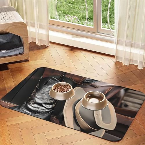 Platzset mit Cowboy-Hut und Westernstiefeln, saugfähig, Leder, 30 x 45 cm, schönes Design, Katzen- und Hundenapfmatte, tragbare Aufbewahrung Platzset mit Cowboy-Hut und Westernstiefeln, saugfähig, Leder, 30 x 45 cm, schönes Design, Katzen- und Hundenapfmatte, tragbare Aufbewahrung von XZDZWK