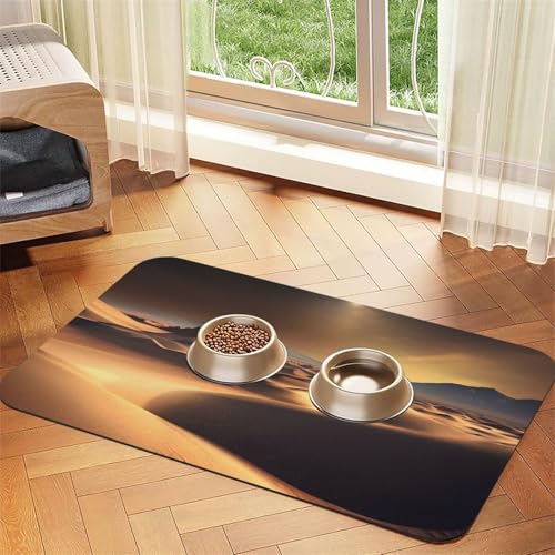 Sahara Desert Haustier-Tischset, saugfähig, Leder, 30 x 45 cm, schönes Design, Katzen- und Hundenapfmatte, tragbare Aufbewahrung Sahara Desert Haustier-Tischset, saugfähig, Leder, 30 x 45 cm, schönes Design, Katzen- und Hundenapfmatte, tragbare Aufbewahrung von XZDZWK