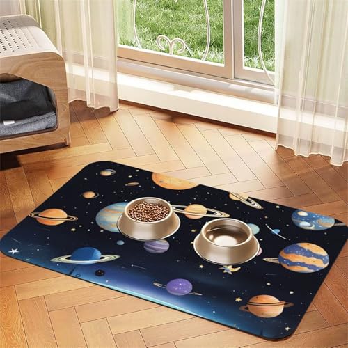 Saturn Jupiter Earth Haustier-Tischset, saugfähig, Leder, 30 x 45 cm, schönes Design, Katzen- und Hundenapfmatte, tragbare Aufbewahrung Saturn Jupiter Earth Haustier-Tischset, saugfähig, Leder, 30 x 45 cm, schönes Design, Katzen- und Hundenapfmatte, tragbare Aufbewahrung von XZDZWK