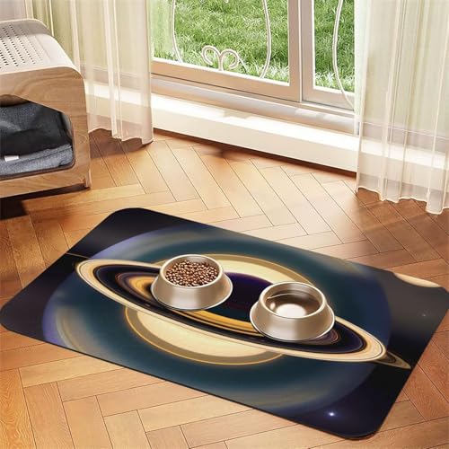 Schönes Saturn Haustier-Tischset, saugfähig, Leder, 30 x 45 cm, schönes Design, Katzen- und Hundenapfmatte, tragbare Aufbewahrung Schönes Saturn Haustier-Tischset, saugfähig, Leder, 30 x 45 cm, schönes Design, Katzen- und Hundenapfmatte, tragbare Aufbewahrung von XZDZWK