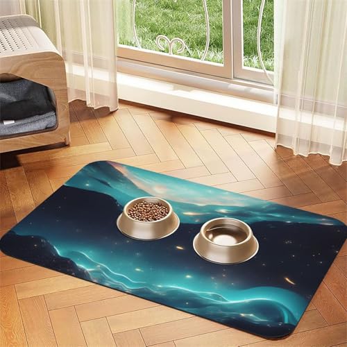 Science Fiction Stars Haustier-Tischset, saugfähig, Leder, 30 x 45 cm, schönes Design, Katzen- und Hundenapfmatte, tragbare Aufbewahrung Science Fiction Stars Haustier-Tischset, saugfähig, Leder, 30 x 45 cm, schönes Design, Katzen- und Hundenapfmatte, tragbare Aufbewahrung von XZDZWK
