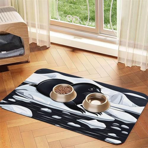 Seals on Ice Haustier-Tischset, saugfähig, Leder, 40 x 60 cm, schönes Design, Katzen- und Hundenapfmatte, tragbare Aufbewahrung Seals on Ice Haustier-Tischset, saugfähig, Leder, 40 x 60 cm, schönes Design, Katzen- und Hundenapfmatte, tragbare Aufbewahrung von XZDZWK
