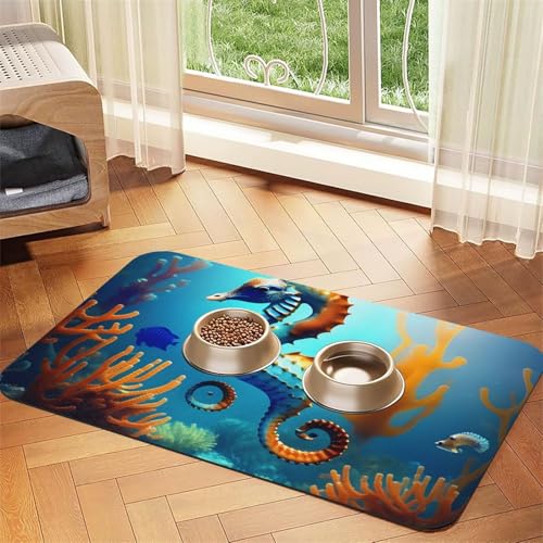 Seepferdchen-Platzset, saugfähig, Leder, 30 x 45 cm, schönes Design, für Katzen und Hunde, tragbare Aufbewahrung Seepferdchen-Platzset, saugfähig, Leder, 30 x 45 cm, schönes Design, für Katzen und Hunde, tragbare Aufbewahrung von XZDZWK