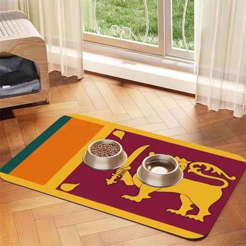 Sri Lanka-Flagge, saugfähiges Leder-Tischset, 30 x 45 cm, schönes Design, Katzen- und Hundenapfmatte, tragbare Aufbewahrung Sri Lanka-Flagge, saugfähiges Leder-Tischset, 30 x 45 cm, schönes Design, Katzen- und Hundenapfmatte, tragbare Aufbewahrung von XZDZWK