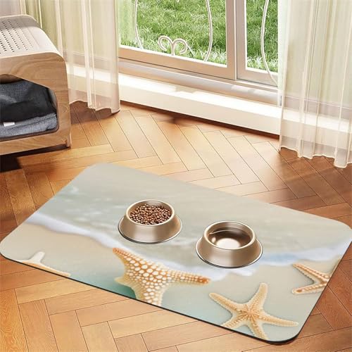 Strand-Tischset, Seestern, Haustier, saugfähig, Leder, 30 x 45 cm, schönes Design, Katzen- und Hundenapfmatte, tragbare Aufbewahrung Strand-Tischset, Seestern, Haustier, saugfähig, Leder, 30 x 45 cm, schönes Design, Katzen- und Hundenapfmatte, tragbare Aufbewahrung von XZDZWK