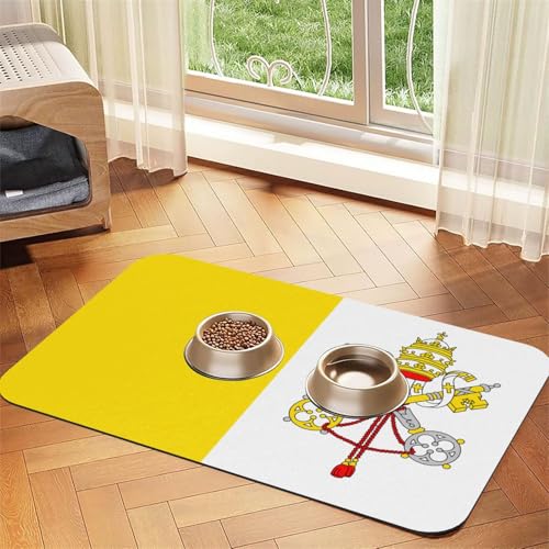 Vatikanische Flagge, saugfähiges Leder-Tischset, 40 x 60 cm, schönes Design, Katzen- und Hundenapfmatte, tragbare Aufbewahrung Vatikanische Flagge, saugfähiges Leder-Tischset, 40 x 60 cm, schönes Design, Katzen- und Hundenapfmatte, tragbare Aufbewahrung von XZDZWK
