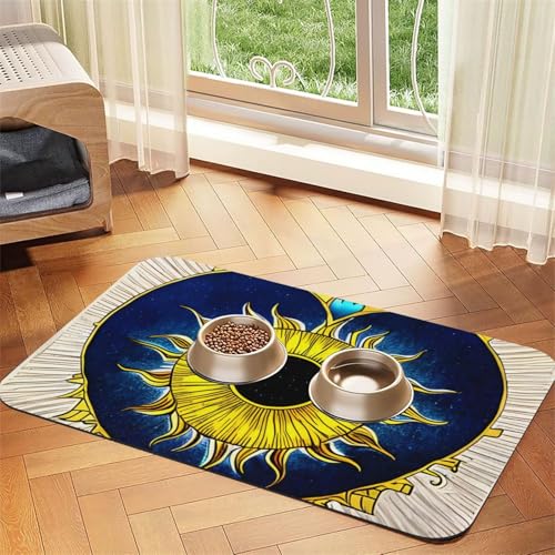 saugfähiges Leder-Tischset mit Cartoon-Herz und Sonne, 30 x 45 cm, schönes Design, Katzen- und Hundenapfmatte, tragbare Aufbewahrung saugfähiges Leder-Tischset mit Cartoon-Herz und Sonne, 30 x 45 cm, schönes Design, Katzen- und Hundenapfmatte, tragbare Aufbewahrung von XZDZWK