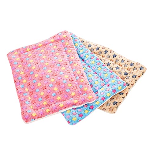3 x Kleintier-Bettmatte, warme Bettmatte, weiche Plüschmatte, kleine Tiere, Winter-Schlafmatte für kleine, mittelgroße Hunde und Katzen von XZJMY