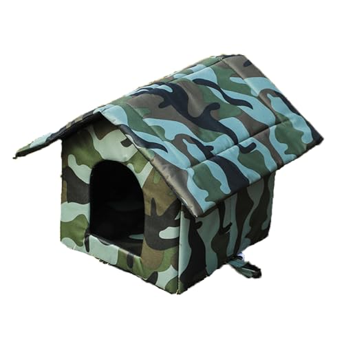 XZKING Katzenhaus für den Außenbereich für Wildkatzen, Hunde, wetterfest, wilde Katze, Katzenhäuser für Hunde, Katzen, für den Innen- und Außenbereich, Größe XL, Grün von XZKING