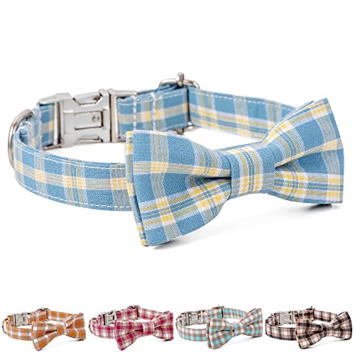 Personalisiertes Hundehalsband mit Schleife, stilvolle Fliege für mittelgroße und große Hunde, perfekt für Ihren Welpen (groß, himmelblau) von XZYZ