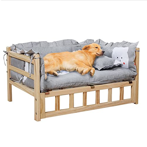 XZZHSM Katzenbett, (Haustierbett, erhöhtes Hundebett aus Holz mit waschbarer Matratze/Kissen, erhöhtes Haustierbett für drinnen und draußen für kleine, mittelgroße, große und ältere Hunde, einfache XZZHSM Katzenbett, (Haustierbett, erhöhtes Hundebett aus Holz mit waschbarer Matratze/Kissen, erhöhtes Haustierbett für drinnen und draußen für kleine, mittelgroße, große und ältere Hunde, einfache von XZZHSM