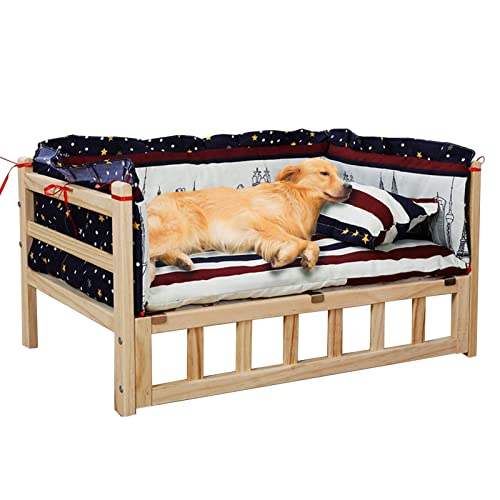 XZZHSM Katzenbett, (Haustierbett, erhöhtes Hundebett aus Holz mit waschbarer Matratze/Kissen, erhöhtes Haustierbett für drinnen und draußen für kleine, mittelgroße, große und ältere Hunde, einfache XZZHSM Katzenbett, (Haustierbett, erhöhtes Hundebett aus Holz mit waschbarer Matratze/Kissen, erhöhtes Haustierbett für drinnen und draußen für kleine, mittelgroße, große und ältere Hunde, einfache von XZZHSM