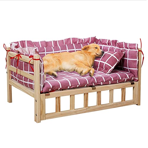 XZZHSM Katzenbett, (Haustierbett, erhöhtes Hundebett aus Holz mit waschbarer Matratze/Kissen, erhöhtes Haustierbett für drinnen und draußen für kleine, mittelgroße, große und ältere Hunde, einfache XZZHSM Katzenbett, (Haustierbett, erhöhtes Hundebett aus Holz mit waschbarer Matratze/Kissen, erhöhtes Haustierbett für drinnen und draußen für kleine, mittelgroße, große und ältere Hunde, einfache von XZZHSM