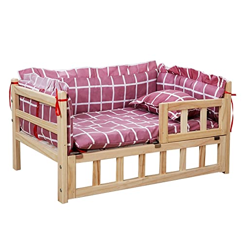 XZZHSM Katzenbett, (Haustierbett Großes Hundebett Holzrahmen mit Zaun, Tragbares, waschbares, erhöhtes Hundesofa, zur orthopädischen Gelenkentlastung, Innen, Außen, Camping (Farbe: Stil2, Größe: XL XZZHSM Katzenbett, (Haustierbett Großes Hundebett Holzrahmen mit Zaun, Tragbares, waschbares, erhöhtes Hundesofa, zur orthopädischen Gelenkentlastung, Innen, Außen, Camping (Farbe: Stil2, Größe: XL von XZZHSM
