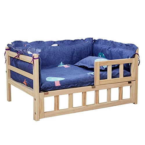 XZZHSM Katzenbett, (Haustierbett Großes Hundebett Holzrahmen mit Zaun, Tragbares, waschbares, erhöhtes Hundesofa, zur orthopädischen Gelenkentlastung, Innen, Außen, Camping (Farbe: Stil4, Größe: S- XZZHSM Katzenbett, (Haustierbett Großes Hundebett Holzrahmen mit Zaun, Tragbares, waschbares, erhöhtes Hundesofa, zur orthopädischen Gelenkentlastung, Innen, Außen, Camping (Farbe: Stil4, Größe: S- von XZZHSM