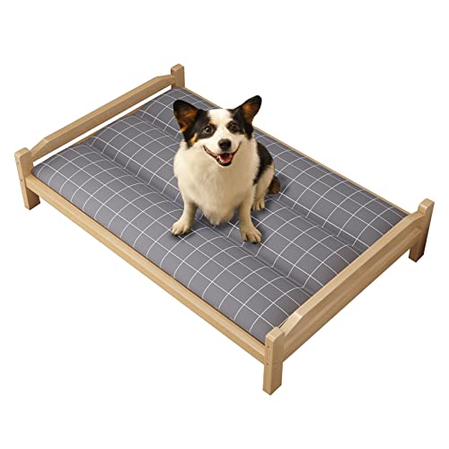 XZZHSM Katzenbett, (Haustierbett aus Holz, erhöhtes Hundebett mit Grauer Matratze, orthopädische Gelenkentlastung, erhöhter Katzenbettrahmen, für drinnen, draußen, Training, einfache Montage (Größe XZZHSM Katzenbett, (Haustierbett aus Holz, erhöhtes Hundebett mit Grauer Matratze, orthopädische Gelenkentlastung, erhöhter Katzenbettrahmen, für drinnen, draußen, Training, einfache Montage (Größe von XZZHSM