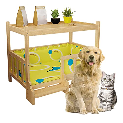 XZZHSM Katzenbett, (Haustierbett für drinnen und draußen, erhöht mit Zaun und Stufen, große/mittelgroße Sofa-Beistelltische aus Holz, für Schlafzimmer/Wohnzimmer, maschinenwaschbar und trocknergeei XZZHSM Katzenbett, (Haustierbett für drinnen und draußen, erhöht mit Zaun und Stufen, große/mittelgroße Sofa-Beistelltische aus Holz, für Schlafzimmer/Wohnzimmer, maschinenwaschbar und trocknergeei von XZZHSM