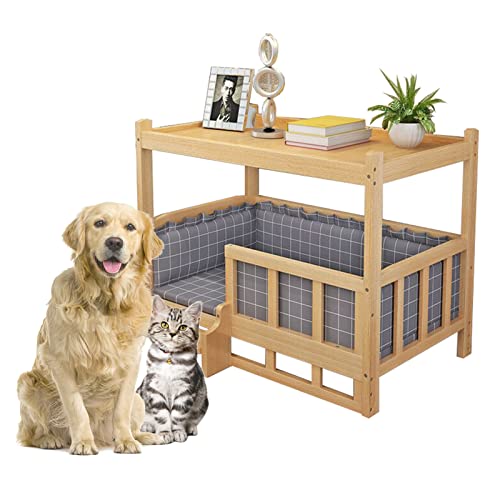 XZZHSM Katzenbett, (Haustierbett für drinnen und draußen, erhöht mit Zaun und Stufen, große/mittelgroße Sofa-Beistelltische aus Holz, für Schlafzimmer/Wohnzimmer, maschinenwaschbar und trocknergeei XZZHSM Katzenbett, (Haustierbett für drinnen und draußen, erhöht mit Zaun und Stufen, große/mittelgroße Sofa-Beistelltische aus Holz, für Schlafzimmer/Wohnzimmer, maschinenwaschbar und trocknergeei von XZZHSM