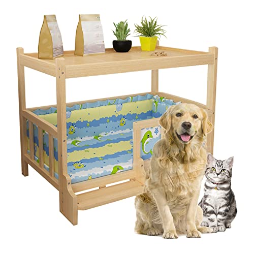 XZZHSM Katzenbett, (Haustierbett für drinnen und draußen, erhöht mit Zaun und Stufen, große/mittelgroße Sofa-Beistelltische aus Holz, für Schlafzimmer/Wohnzimmer, maschinenwaschbar und trocknergeei XZZHSM Katzenbett, (Haustierbett für drinnen und draußen, erhöht mit Zaun und Stufen, große/mittelgroße Sofa-Beistelltische aus Holz, für Schlafzimmer/Wohnzimmer, maschinenwaschbar und trocknergeei von XZZHSM