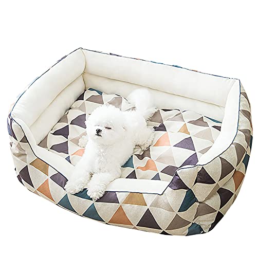 XZZHSM Katzenbett, Haustierbett, waschbare Haustierkörbe, warmes orthopädisches Zwinger-/Katzensofabett, beige Kariertes weiches Haustierpolster, geeignet für kleine und mittelgroße Hunde oder Katz XZZHSM Katzenbett, Haustierbett, waschbare Haustierkörbe, warmes orthopädisches Zwinger-/Katzensofabett, beige Kariertes weiches Haustierpolster, geeignet für kleine und mittelgroße Hunde oder Katz von XZZHSM