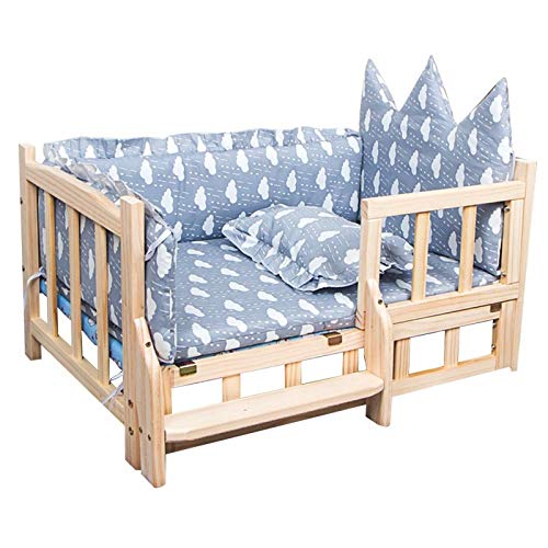 XZZHSM Katzenbett, Hundebett aus Holz für drinnen und draußen, erhöhtes orthopädisches, warmes und kühlendes Hunde-/Katzenbett, Zwingercouch, für große, mittelgroße und kleine Haustiere, einfach zu XZZHSM Katzenbett, Hundebett aus Holz für drinnen und draußen, erhöhtes orthopädisches, warmes und kühlendes Hunde-/Katzenbett, Zwingercouch, für große, mittelgroße und kleine Haustiere, einfach zu von XZZHSM