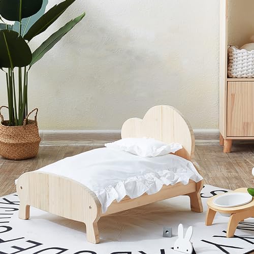 XZZHSM Katzenbett, Robustes, vom Boden abgehobenes Haustierbettgestell aus Holz, kausichere Katzenhütte für den Innenbereich, einfache Montage, modernes, tragbares Ruhebett für Haustiere aus natürl XZZHSM Katzenbett, Robustes, vom Boden abgehobenes Haustierbettgestell aus Holz, kausichere Katzenhütte für den Innenbereich, einfache Montage, modernes, tragbares Ruhebett für Haustiere aus natürl von XZZHSM