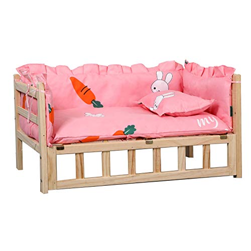 XZZHSM Katzenbett, erhöhter Holzrahmen aus Kiefernholz, abnehmbare Unterlage in Rosa/Blau/Grau, tragbare orthopädische Hundesofa-Hundezwinger für große/mittelgroße/kleine Haustiere (Farbe: Rosa-3, XZZHSM Katzenbett, erhöhter Holzrahmen aus Kiefernholz, abnehmbare Unterlage in Rosa/Blau/Grau, tragbare orthopädische Hundesofa-Hundezwinger für große/mittelgroße/kleine Haustiere (Farbe: Rosa-3, von XZZHSM
