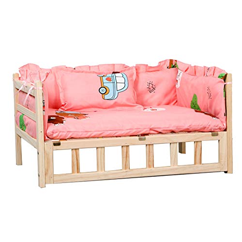 XZZHSM Katzenbett, erhöhter Holzrahmen aus Kiefernholz für Haustiere, abnehmbare Unterlage in Rosa/Blau/Grau, tragbare orthopädische Hundesofa-Zwinger für große/mittelgroße/kleine Haustiere (Farbe: XZZHSM Katzenbett, erhöhter Holzrahmen aus Kiefernholz für Haustiere, abnehmbare Unterlage in Rosa/Blau/Grau, tragbare orthopädische Hundesofa-Zwinger für große/mittelgroße/kleine Haustiere (Farbe: von XZZHSM