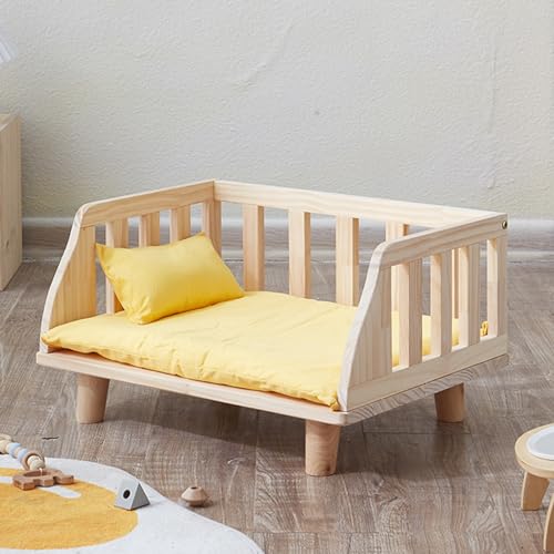 XZZHSM Katzenbett, erhöhtes Haustier-Unterschlupfbett für das Wohnzimmer mit Geländer, abnehmbare Zwinger-Ruhefläche aus Massivholzplatte, langlebiges, kausicheres Katzensofa, leicht zu reinigen (F XZZHSM Katzenbett, erhöhtes Haustier-Unterschlupfbett für das Wohnzimmer mit Geländer, abnehmbare Zwinger-Ruhefläche aus Massivholzplatte, langlebiges, kausicheres Katzensofa, leicht zu reinigen (F von XZZHSM