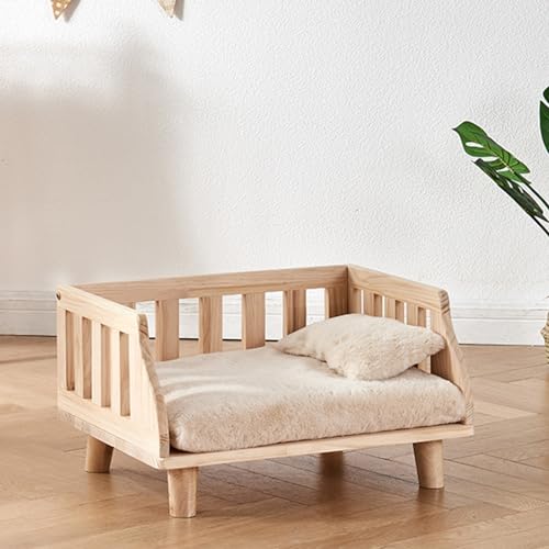 XZZHSM Katzenbett, erhöhtes Haustier-Unterschlupfbett für das Wohnzimmer mit Geländer, abnehmbare Zwinger-Ruhefläche aus Massivholzplatte, langlebiges, kausicheres Katzensofa, leicht zu reinigen (F XZZHSM Katzenbett, erhöhtes Haustier-Unterschlupfbett für das Wohnzimmer mit Geländer, abnehmbare Zwinger-Ruhefläche aus Massivholzplatte, langlebiges, kausicheres Katzensofa, leicht zu reinigen (F von XZZHSM
