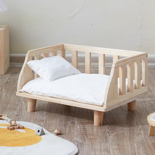 XZZHSM Katzenbett, erhöhtes Haustier-Unterschlupfbett für das Wohnzimmer mit Geländer, abnehmbare Zwinger-Ruhefläche aus Massivholzplatte, langlebiges, kausicheres Katzensofa, leicht zu reinigen (F XZZHSM Katzenbett, erhöhtes Haustier-Unterschlupfbett für das Wohnzimmer mit Geländer, abnehmbare Zwinger-Ruhefläche aus Massivholzplatte, langlebiges, kausicheres Katzensofa, leicht zu reinigen (F von XZZHSM