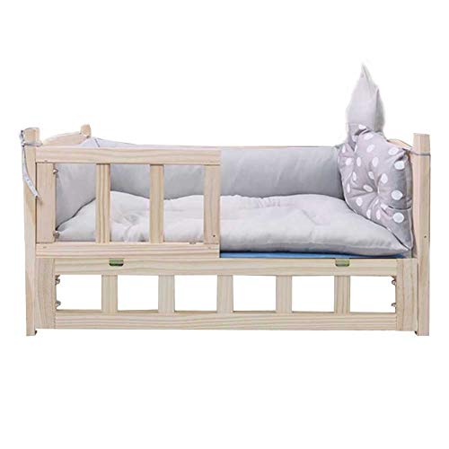 XZZHSM Katzenbett, erhöhtes Haustierholz mit waschbarer, weicher, Grauer/rosa Matte für den Winter, für große, mittelgroße und kleine Hunde, tragbares, abnehmbares Hundebett für drinnen und draußen XZZHSM Katzenbett, erhöhtes Haustierholz mit waschbarer, weicher, Grauer/rosa Matte für den Winter, für große, mittelgroße und kleine Hunde, tragbares, abnehmbares Hundebett für drinnen und draußen von XZZHSM
