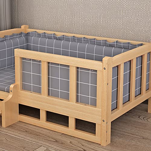 XZZHSM Katzenbett, groß, grau, erhöhtes Haustier-Couchbett mit hohen Seiten für große, mittelgroße und kleine Hunde, Treppensofa aus Holz mit Anti-Kau-Rahmen und warmem Schottenkaro-Innenfutter XZZHSM Katzenbett, groß, grau, erhöhtes Haustier-Couchbett mit hohen Seiten für große, mittelgroße und kleine Hunde, Treppensofa aus Holz mit Anti-Kau-Rahmen und warmem Schottenkaro-Innenfutter von XZZHSM