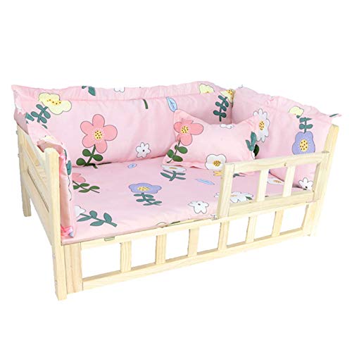 XZZHSM Katzenbett, rosa Hunde- und Katzenbett aus Holz für große, mittelgroße und kleine Haustiere, erhöhtes orthopädisches Sofabett aus Holz für drinnen und draußen, tragbare, weiche, herausnehmba XZZHSM Katzenbett, rosa Hunde- und Katzenbett aus Holz für große, mittelgroße und kleine Haustiere, erhöhtes orthopädisches Sofabett aus Holz für drinnen und draußen, tragbare, weiche, herausnehmba von XZZHSM