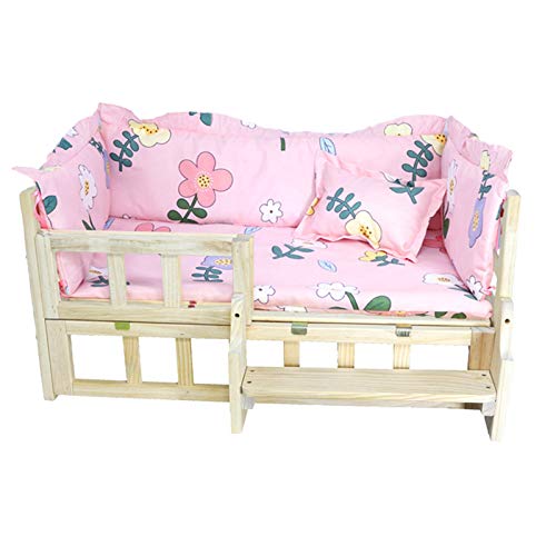 XZZHSM Katzenbett, rosa Hunde- und Katzenbett aus Holz für große, mittelgroße und kleine Haustiere, erhöhtes orthopädisches Sofabett aus Holz für drinnen und draußen, tragbare, weiche, herausnehmba XZZHSM Katzenbett, rosa Hunde- und Katzenbett aus Holz für große, mittelgroße und kleine Haustiere, erhöhtes orthopädisches Sofabett aus Holz für drinnen und draußen, tragbare, weiche, herausnehmba von XZZHSM